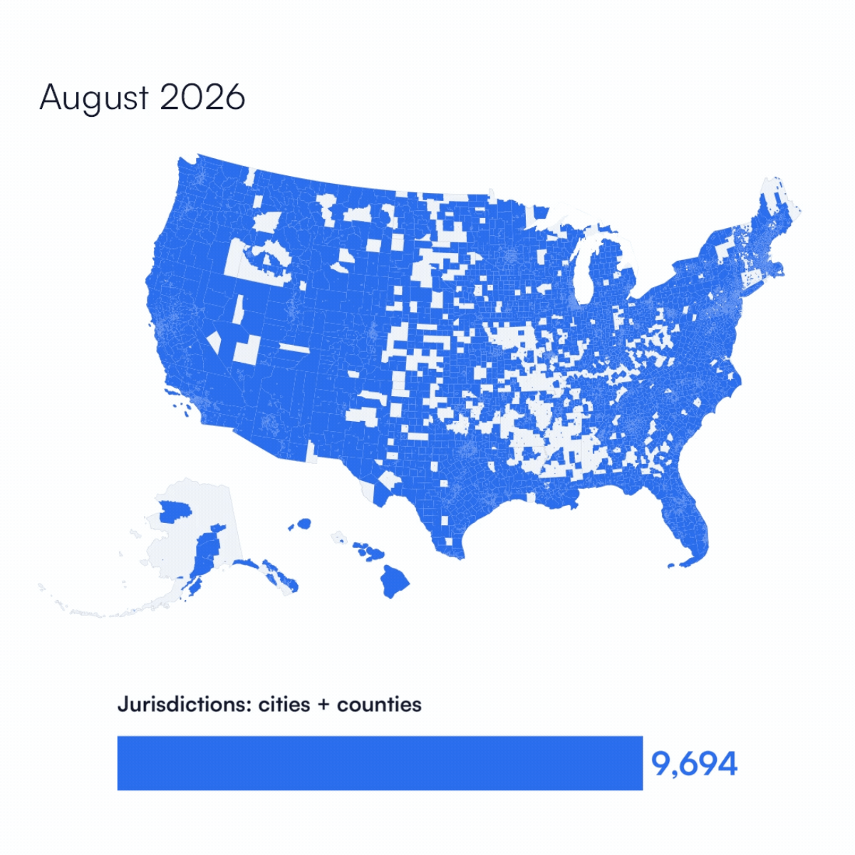Animated map of US counties and municipalities covered by GatherGov